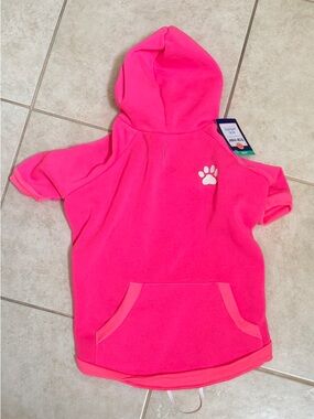 Top Paw Hot Pink Pet Hoodie with Paw Accent